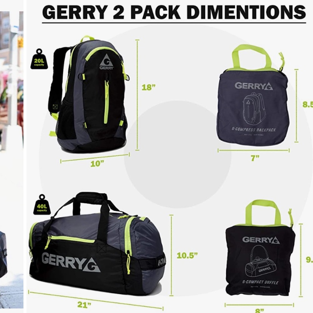 Gerry 2 Lightweight Packable Backpack Duffel Bag - image 4